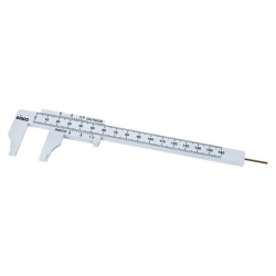 CALIBRADOR VERNIER DE PLÁSTICO CON ESCALA DUAL 12CM / 5" CON SUBDIVISION 0.1MM / 1/16" EISCO