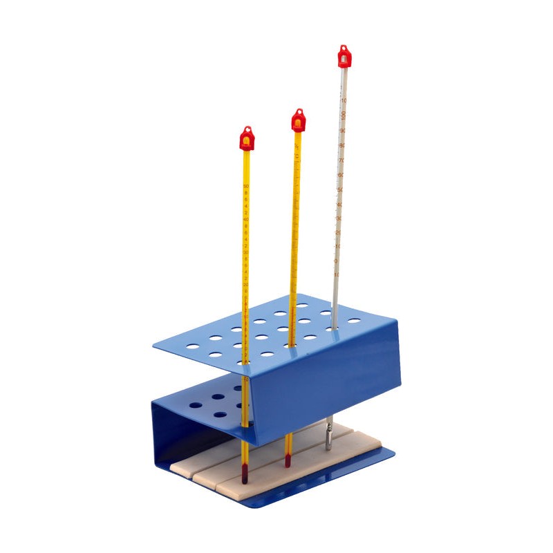 SOPORTE METÁLICO PARA TÉRMOMETROS DE 18MM DE DIÁMETRO CON 18 LUGARES EISCO