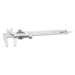 CALIBRADOR VERNIER DE ACERO CON ESCALA DUAL 12CM / 5" CON SUBDIVISION 0.1MM / 1/16" EISCO