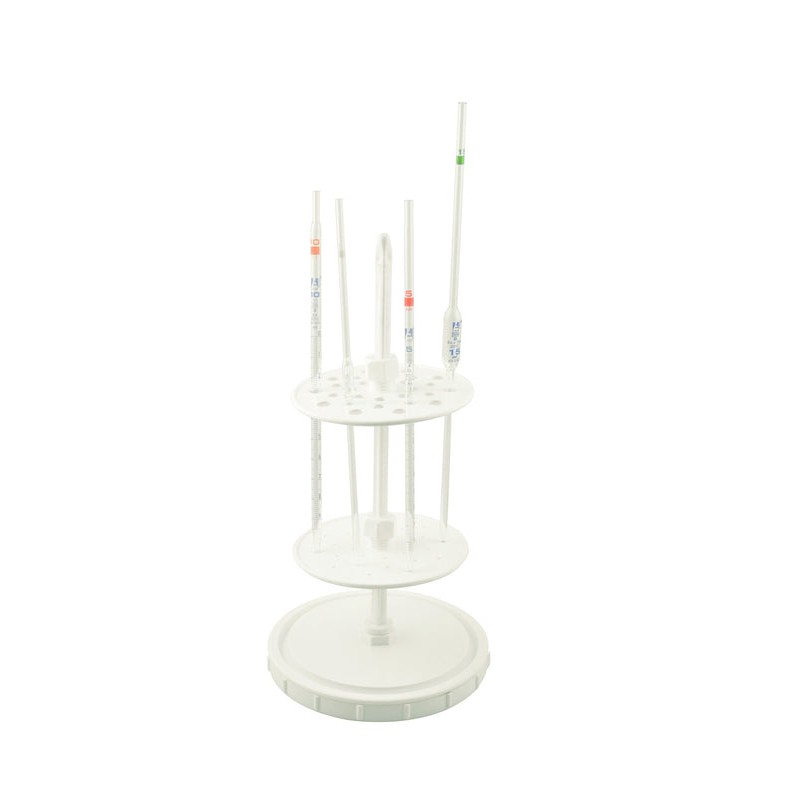 SOPORTE PARA PIPETAS (PORTAPIPETAS) VERTICAL CON 28 LUGARES AUTOCLAVABLE RESISTENTE A QUÍMICOS EISCO