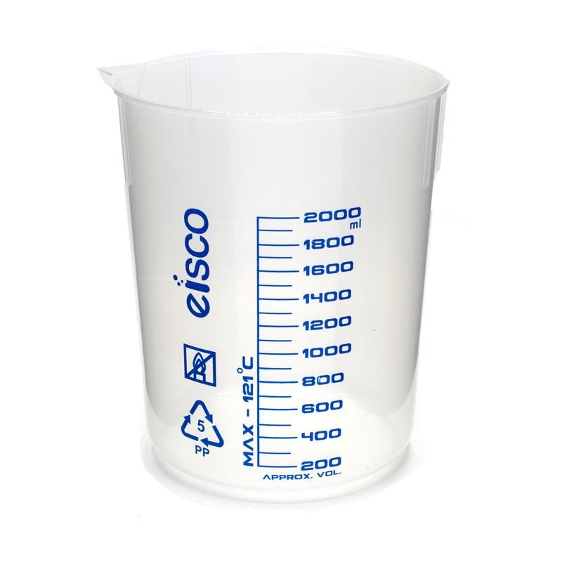 VASO DE PRECIPITADO 2000ML DE POLIPROPILENO, GRADUACIÓN AZUL EISCO