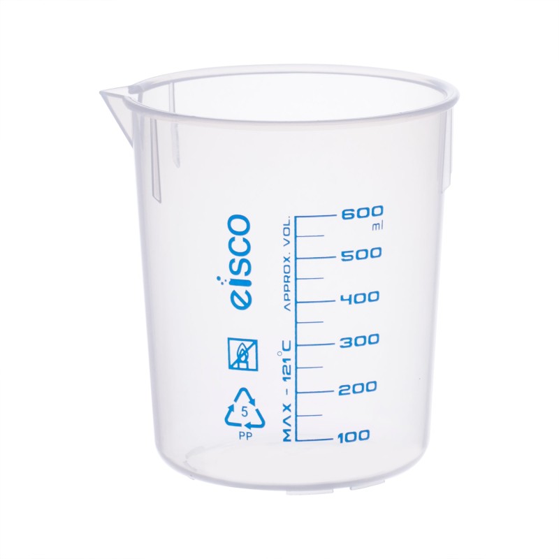 VASO DE PRECIPITADO 600ML DE POLIPROPILENO, GRADUACIÓN AZUL EISCO