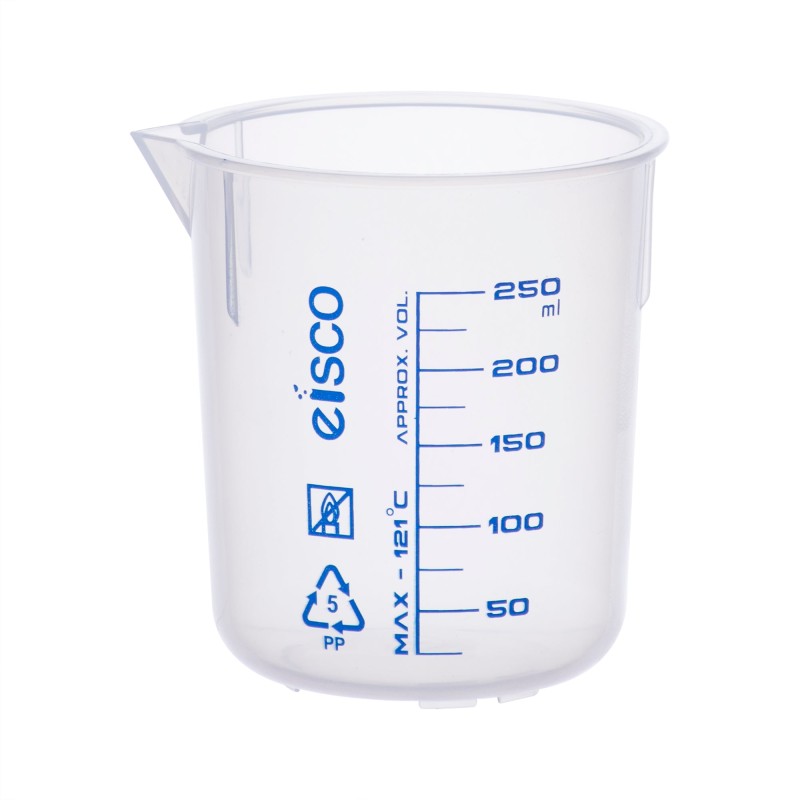 VASO DE PRECIPITADO 250ML DE POLIPROPILENO, GRADUACIÓN AZUL EISCO