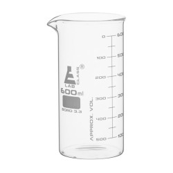 VASO DE PRECIPITADO 600ML FORMA ALTA (BERZELIUS), DOBLE ESCALA, ASTM CON VERTEDERO EISCO