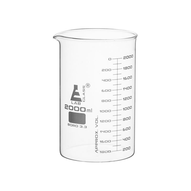 VASO DE PRECIPITADO 2000ML, DOBLE ESCALA, ASTM EISCO