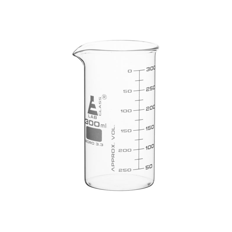 VASO DE PRECIPITADO 300ML FORMA ALTA (BERZELIUS), DOBLE ESCALA, ASTM CON VERTEDERO EISCO