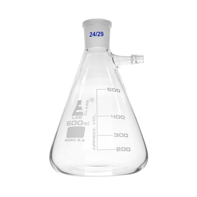 MATRAZ DE FILTRACIÓN (KITAZATO) 500ML CON JUNTA 24/29 GRADUACIÓN BLANCA EISCO