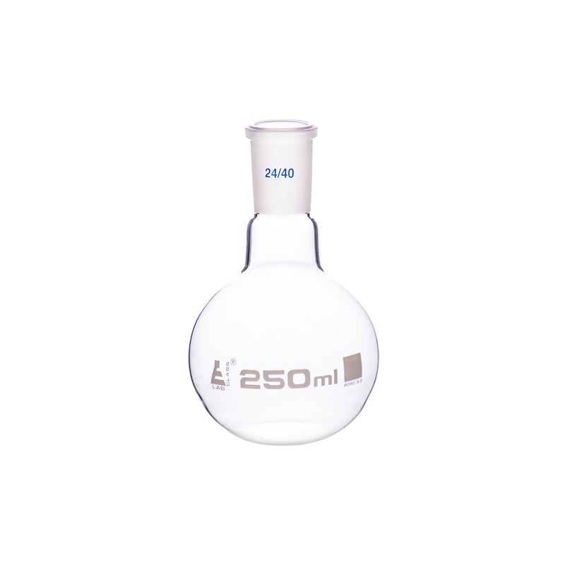 MATRAZ DE EBULLICIÓN 250ML CUELLO ANGOSTO FONDO PLANO JUNTA 24/40 EISCO