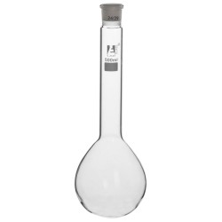 MATRAZ KJELDAHL 500ML DE VIDRIO BOROSILICATO, CUELLO LARGO, FONDO REDONDO JUNTA 24/29 EISCO