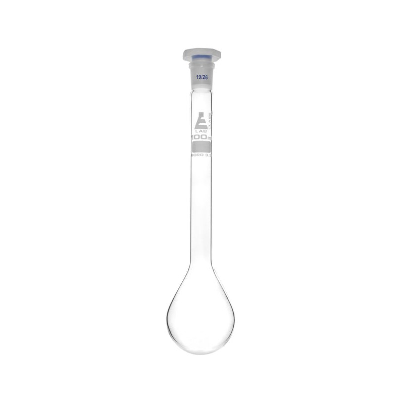 MATRAZ KJELDAHL 100ML DE VIDRIO BOROSILICATO, CUELLO LARGO, FONDO REDONDO JUNTA 19/26 EISCO
