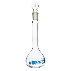 MATRAZ VOLUMÉTRICO (AFORADO) 25ML, CLASE B, ASTM TAPÓN PLANO DE VIDRIO EISCO