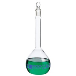 MATRAZ VOLUMÉTRICO (AFORADO) 500ML, CLASE A, TAPÓN PLANO DE VIDRIO EISCO