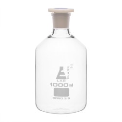 FRASCO PARA REACTIVOS 1000ML DE VIDRIO TRANSPARENTE, TAPA DE POLIPROPILENO, BOCA ANGOSTA  EISCO