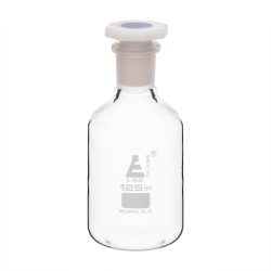 FRASCO PARA REACTIVOS 125ML DE VIDRIO TRANSPARENTE, TAPA DE POLIPROPILENO, BOCA ANGOSTA  EISCO