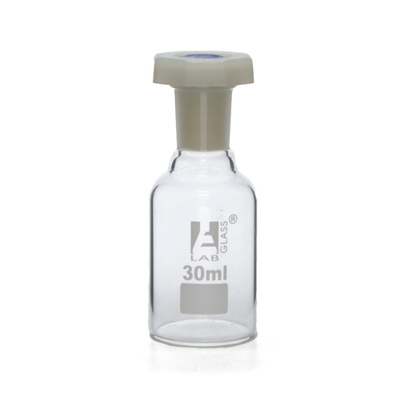FRASCO PARA REACTIVOS 30ML DE VIDRIO TRANSPARENTE, TAPA DE POLIPROPILENO, BOCA ANGOSTA  EISCO